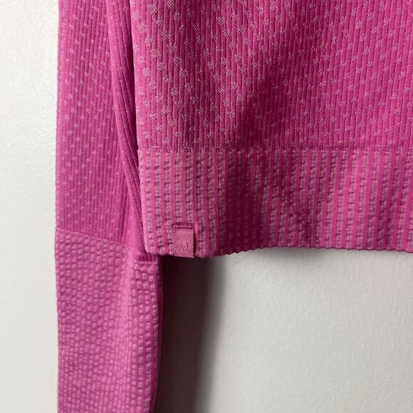 Lululemon Athletic Rest Less Cropped 1/2 Zip Pullover Pink Women’s Size 10 - Picture 8 of 9